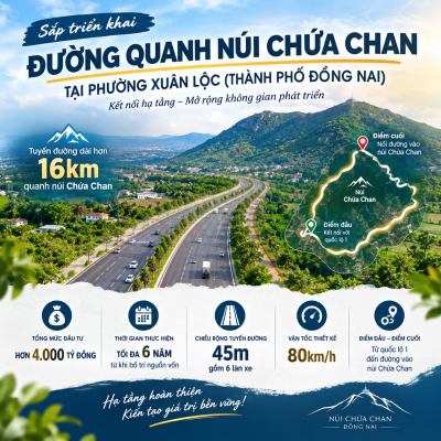 Hơn 4.000 tỷ đồng làm đường quanh núi Chứa Chan ở Đồng Nai