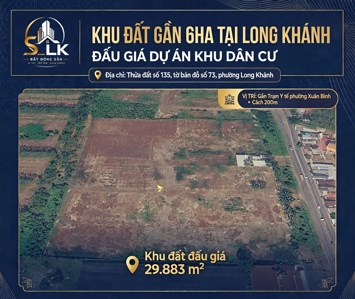 KẾ HOẠCH ĐẤU GIÁ KHU ĐẤT GẦN 6HA TẠI PHƯỜNG LONG KHÁNH